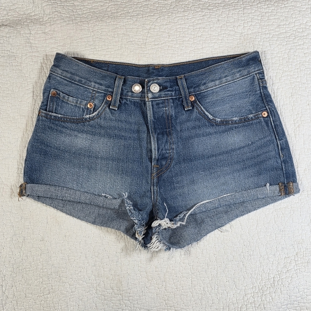 Lev's 501 Blue Wash Denim Jean Shorts